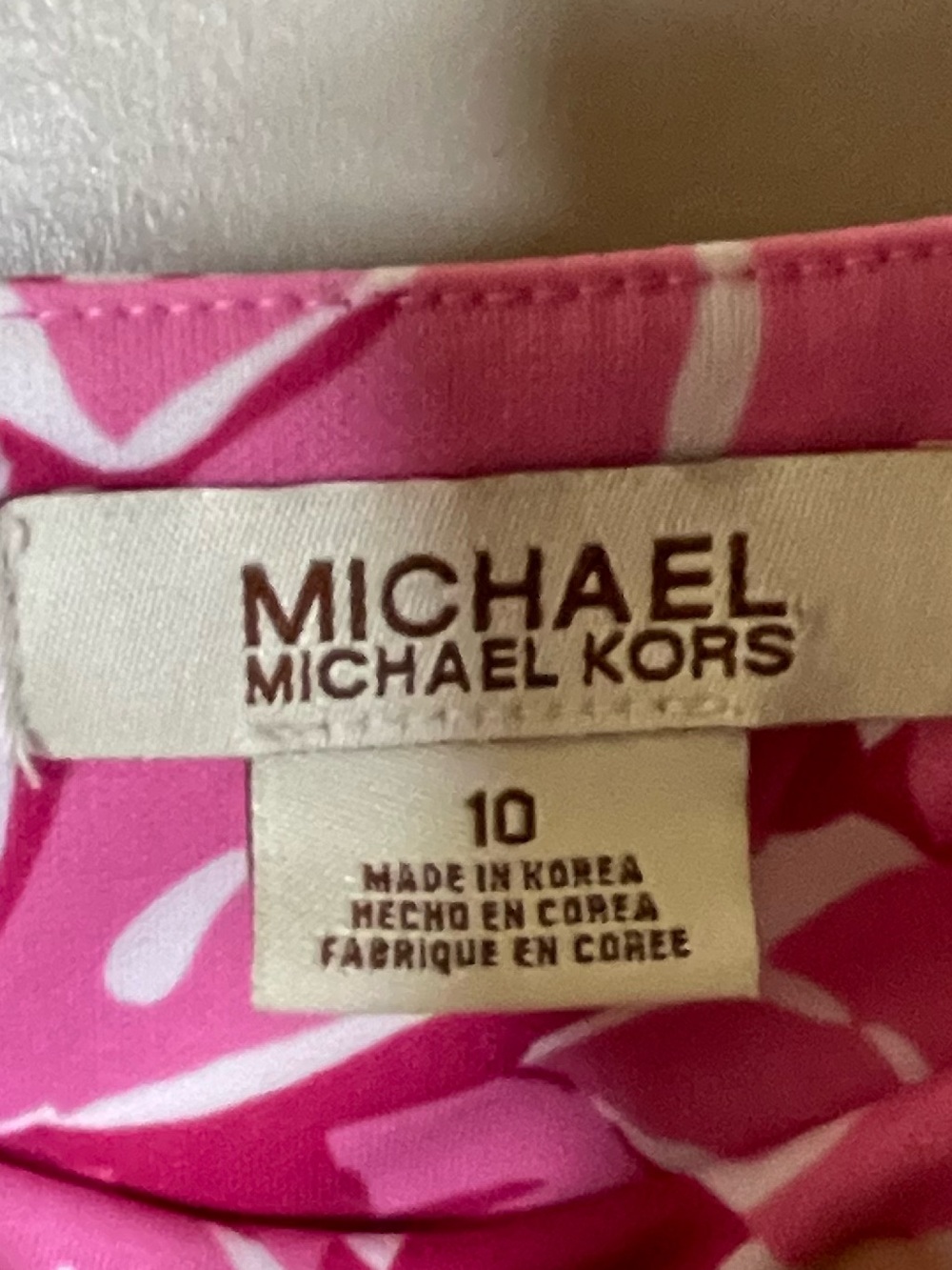 Michael Kors Hot Pink and White Hawaiian Tropical Tube Dress Sz 10 - Picture 3 of 4